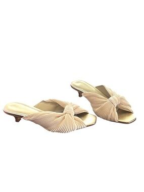 NIB Anthropologie Intentionally Blank Curfew Knot Slide Sandal Ivory Leather 5